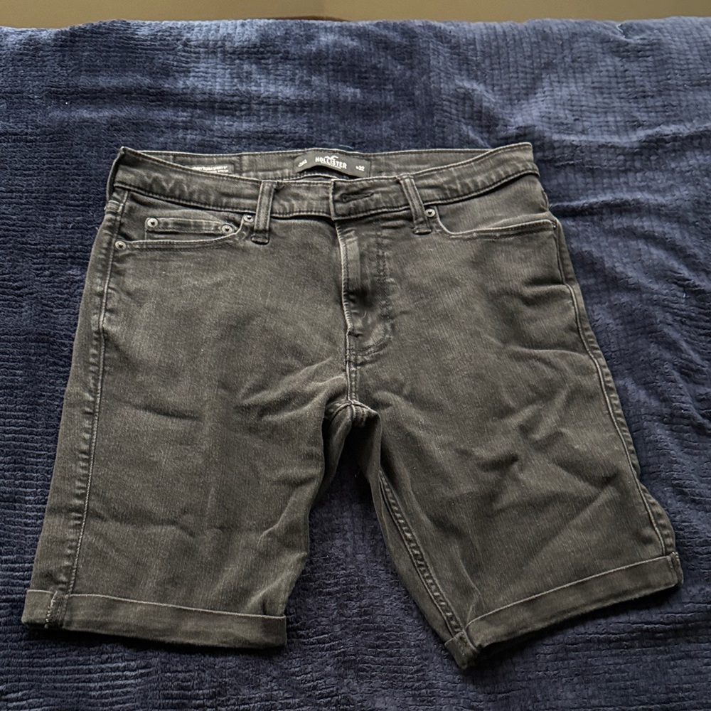 Hollister Washed Black Jean Shorts 32W Mens